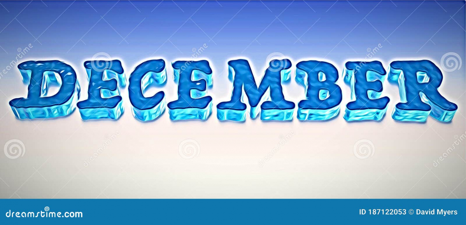 Calendar Header for Winter Month December Stock Illustration