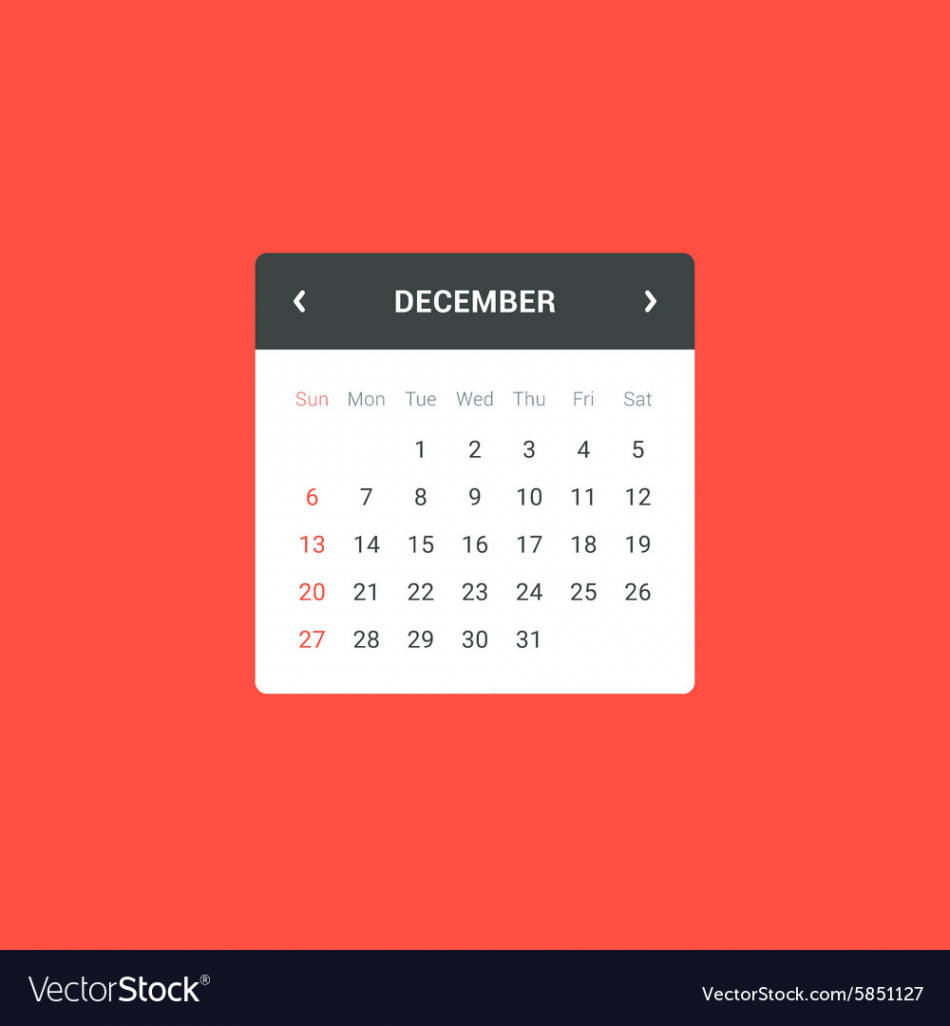 Calendar widget Royalty Free Vector Image - VectorStock