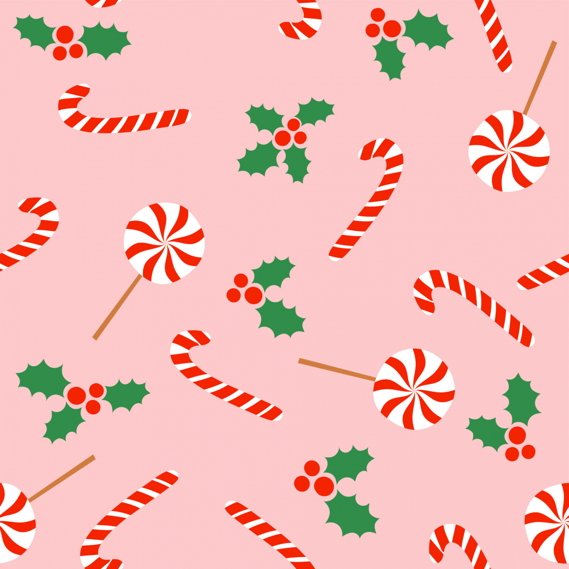 Candy cane backdrop on light pink background - funny hand drawn