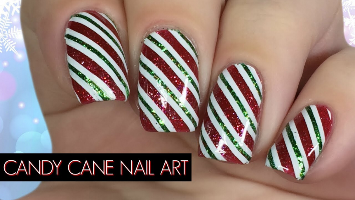 Candy Cane Christmas Nail Art Tutorial