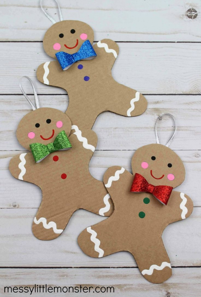 Cardboard Gingerbread Man Craft (template included)  Christmas