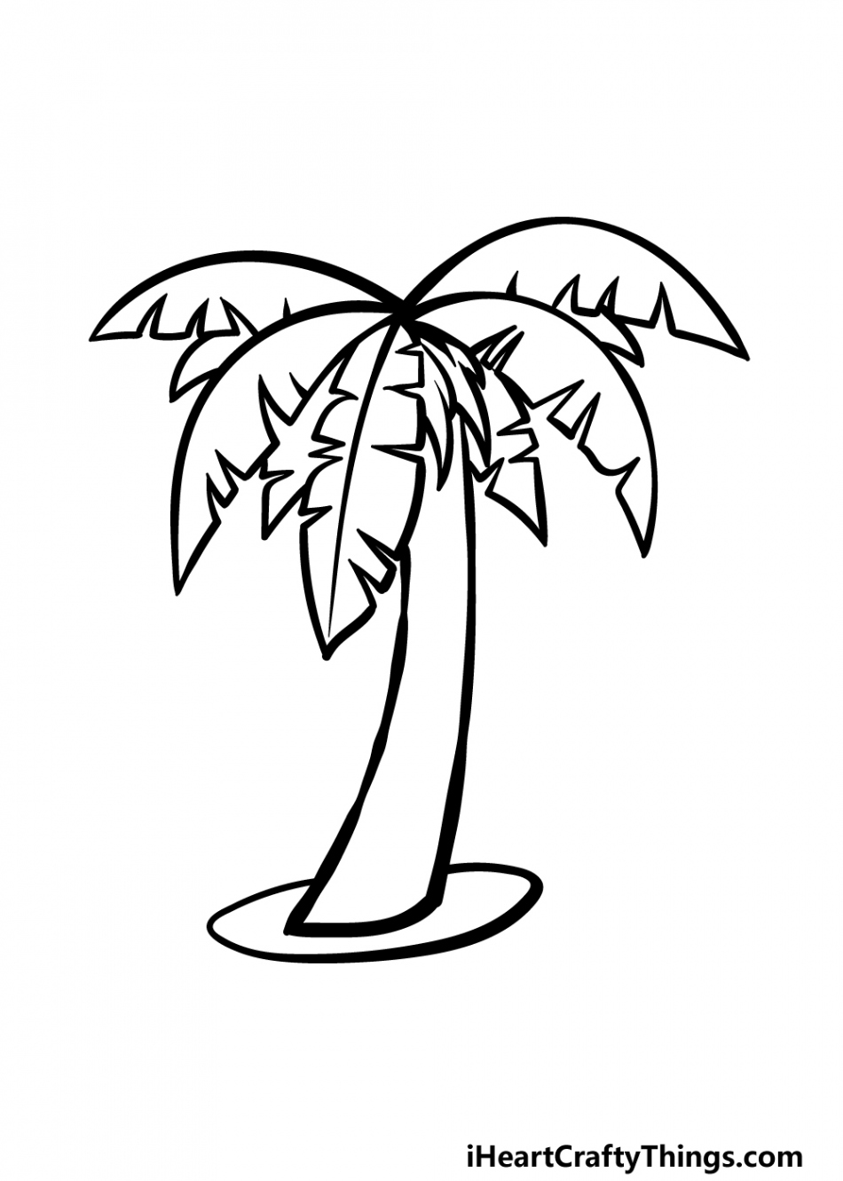 Cartoon Palm Tree Drawing - How To Draw A Cartoon Palm Tree Step