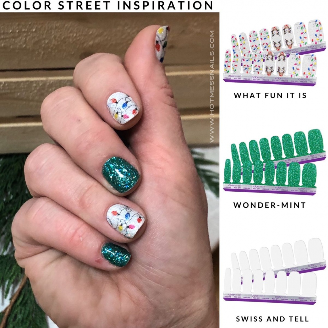 Christmas and Holiday Manicure  Color street, Color street nails