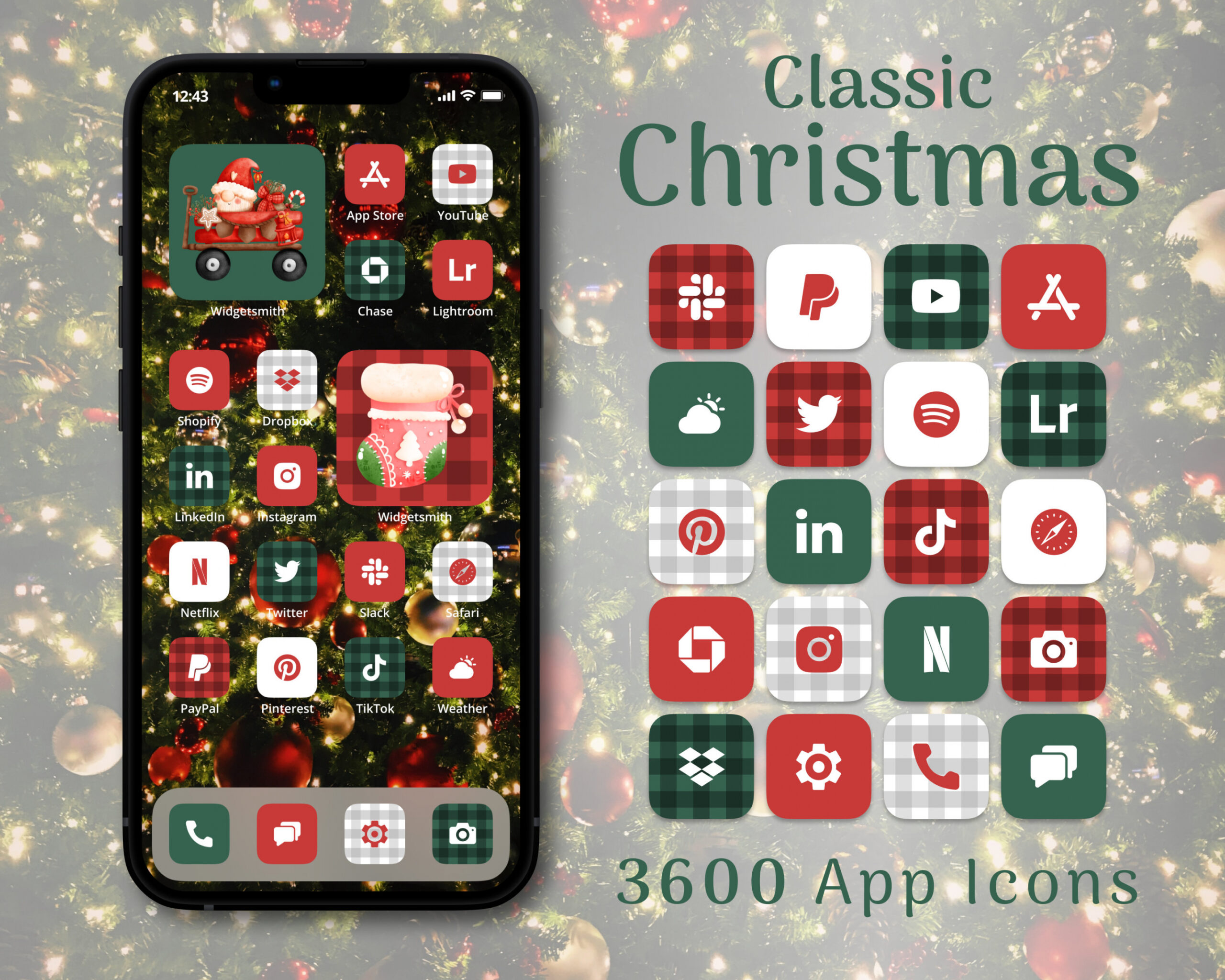 Christmas App Icons Christmas iPhone Home Screen Red - Etsy