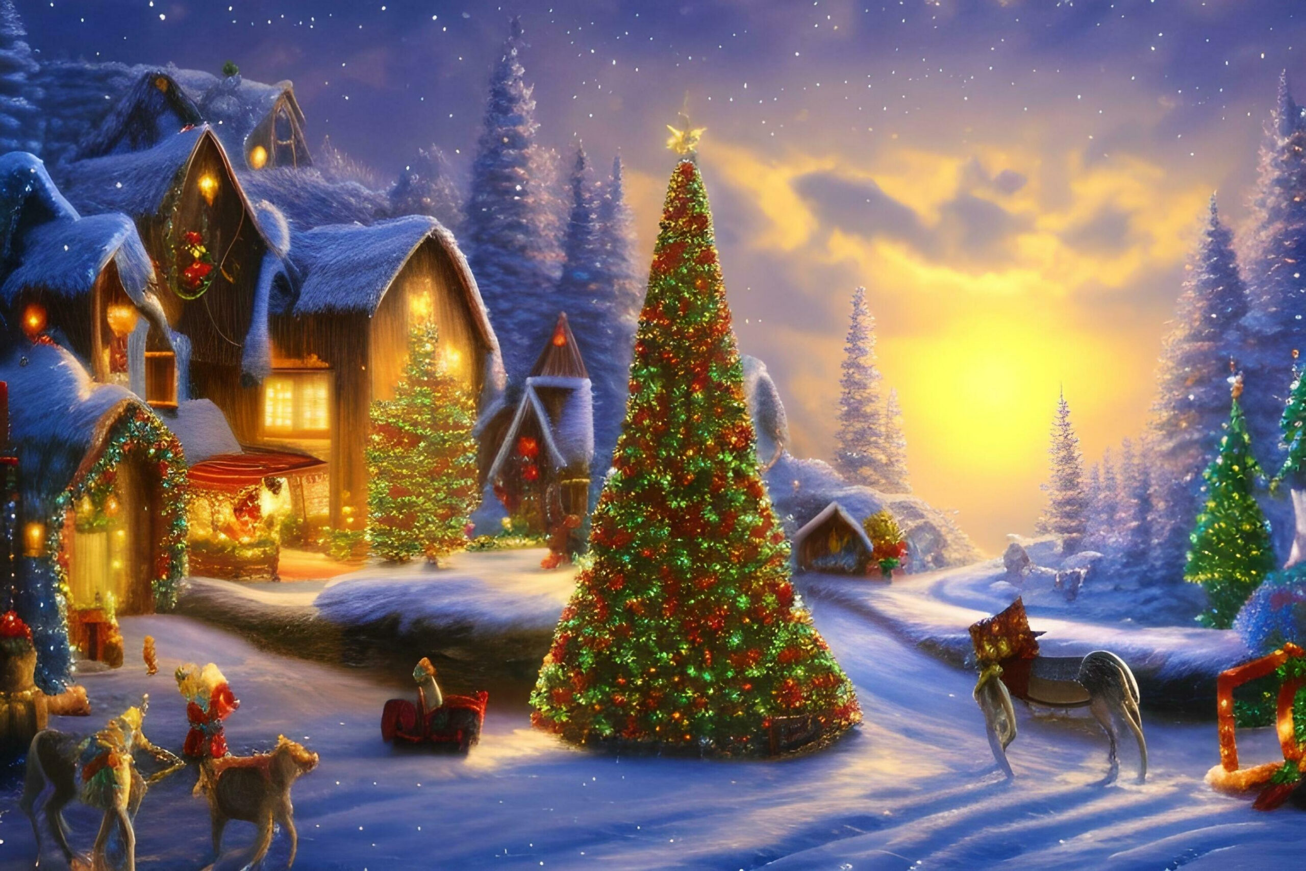 Christmas Background, Christmas Landscape Background, Christmas