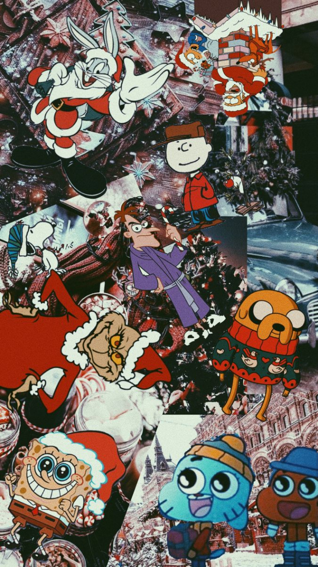 Christmas cartoon aesthetic wallpaper  Wallpaper iphone christmas