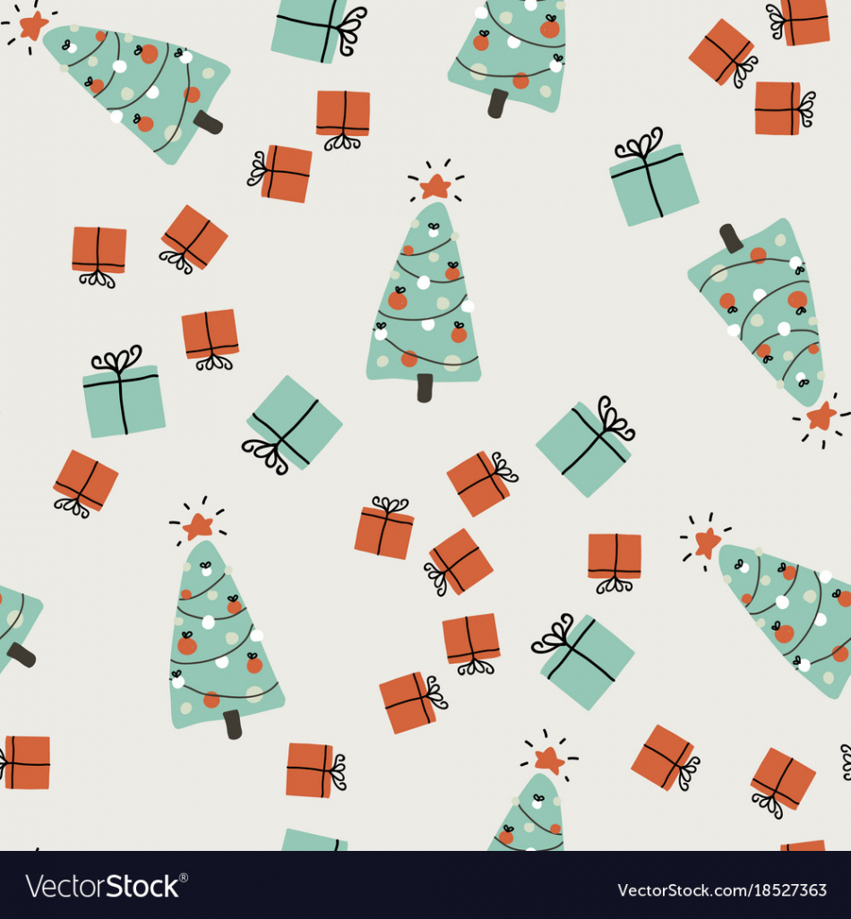 Christmas hand drawn background simple Royalty Free Vector