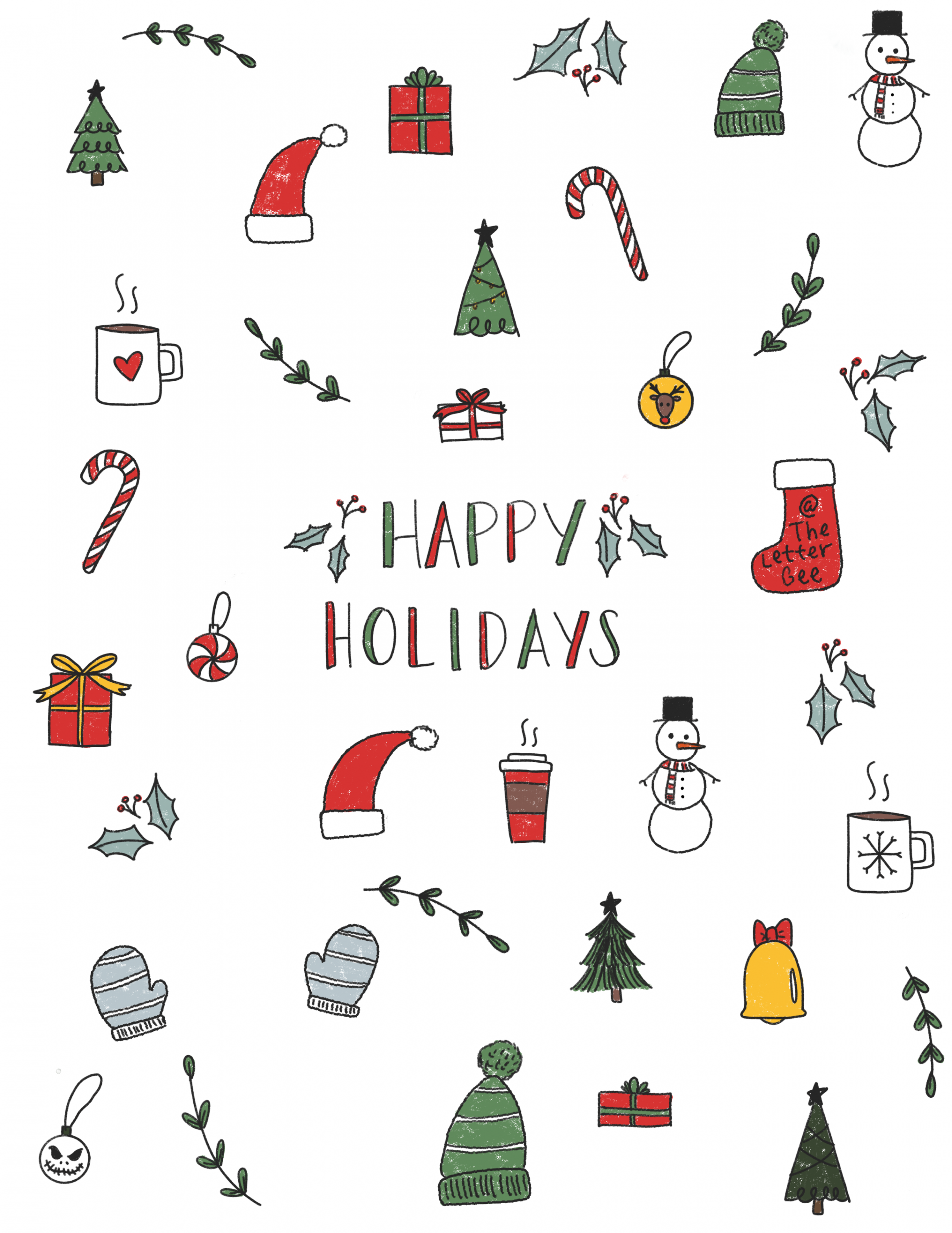 Christmas holiday doodles  Christmas wallpaper backgrounds