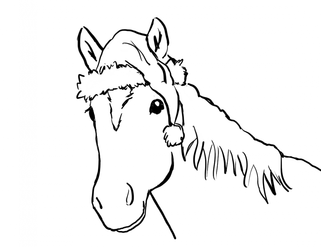 Christmas Horse Coloring Page - Art Starts