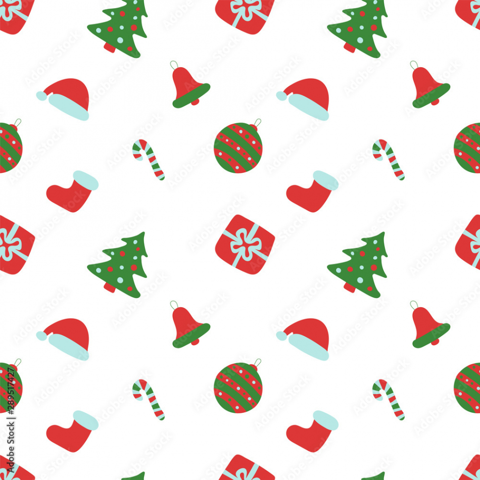 Christmas pattern. Winter holiday wallpaper