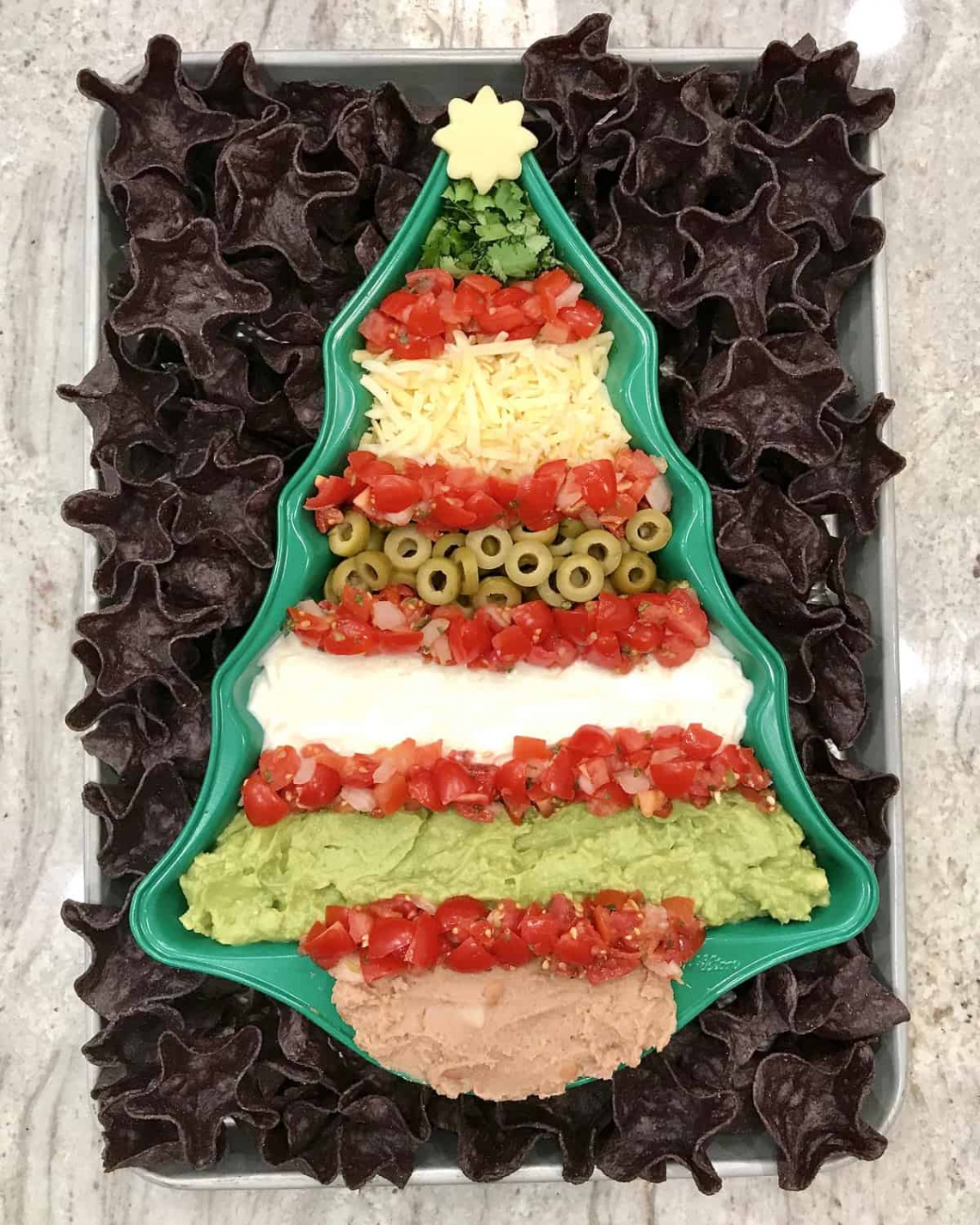 Christmas Tree  Layer Dip - The BakerMama