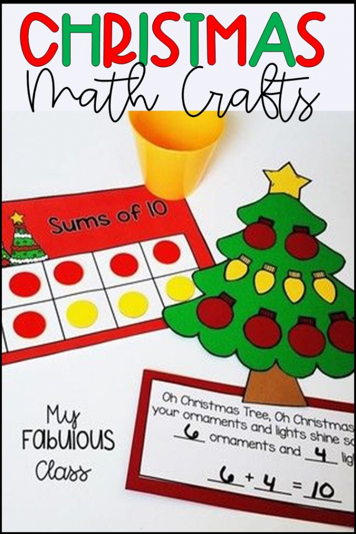 Christmas Tree Math Craft for Kindergarten and First Grade Math