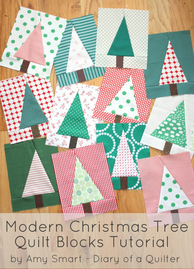 Christmas Tree Quilt Block Pattern Tutorial - Diary of a Quilter