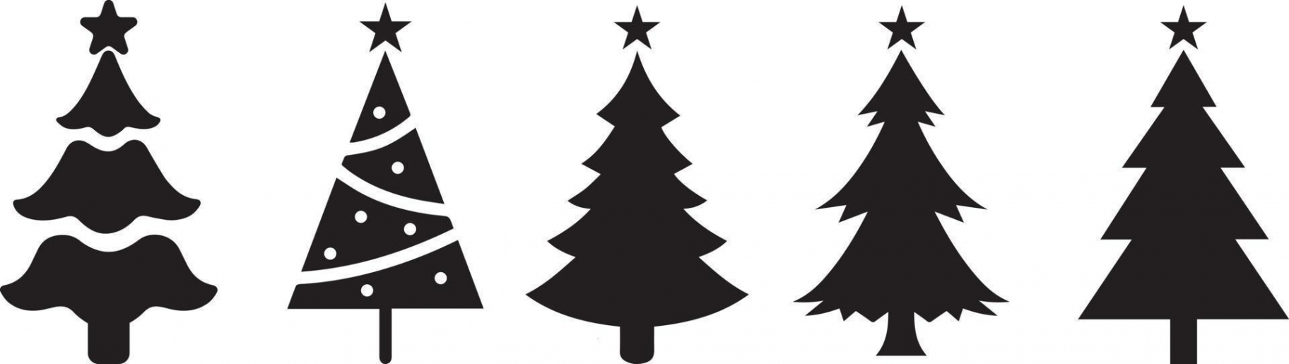 Christmas tree silhouette with decorations