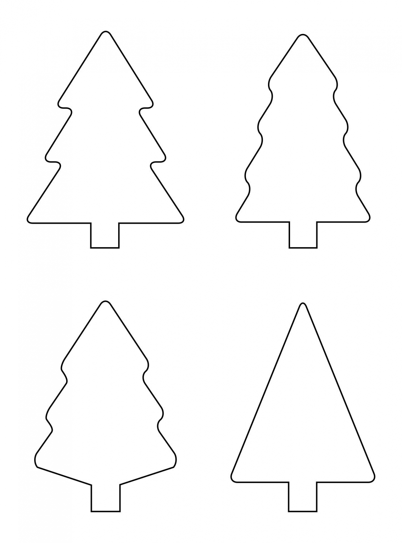 Christmas Tree Stencil to Print  Christmas tree stencil