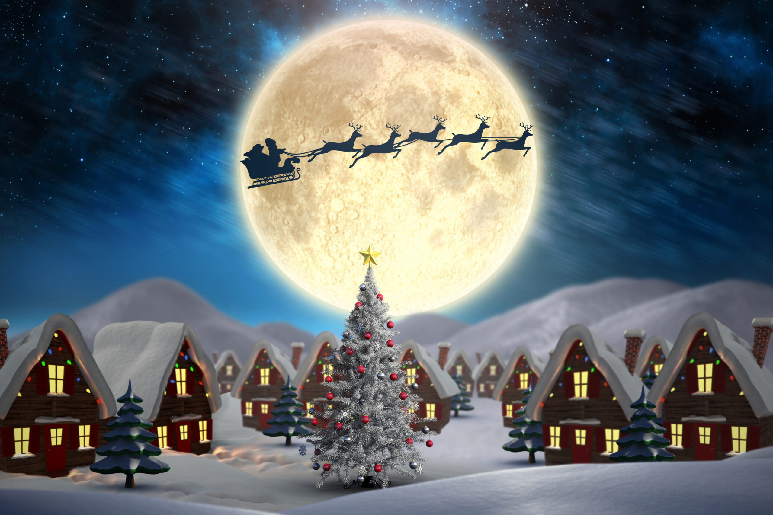 Christmas Village Wall Mural - Murals Your Way