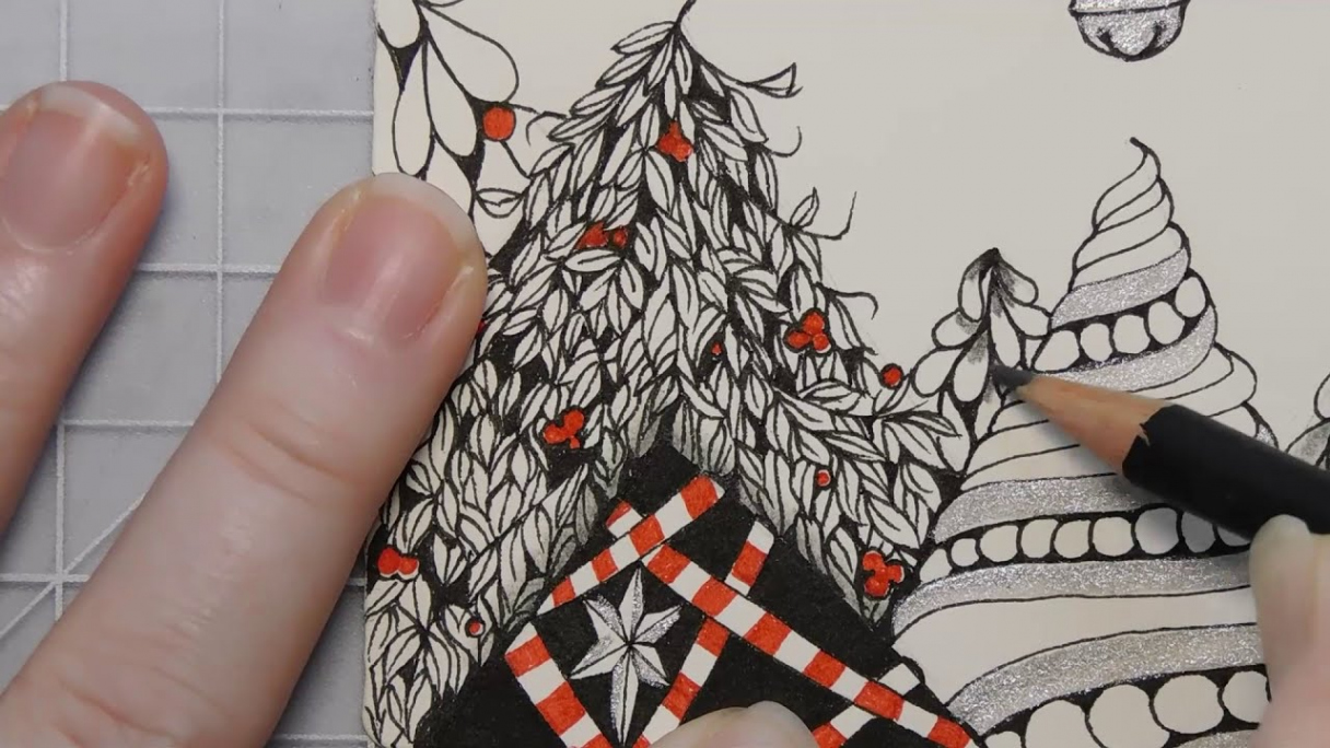 Christmas Zentangle Patterns for Beginners - Drawing Winter Trees