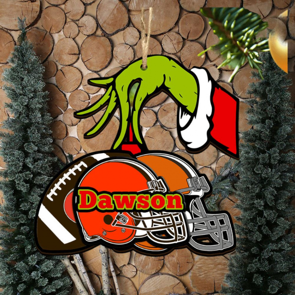 Cleveland Browns NFL Grinch Personalized Ornament SPID