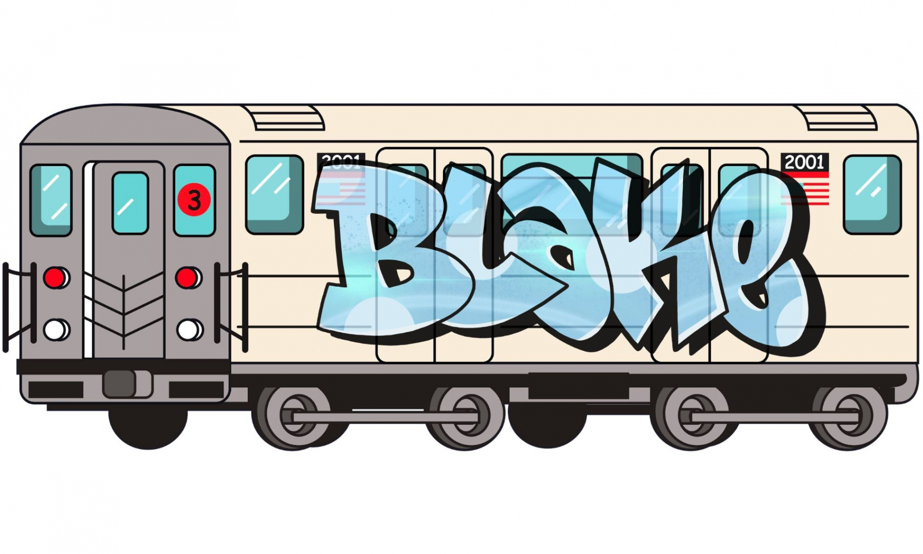 Custom Graffiti on a NYC Train