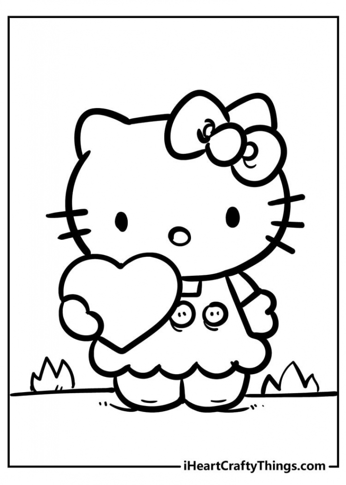 Cute And Sweet Hello Kitty Coloring Pages  Hello kitty colouring