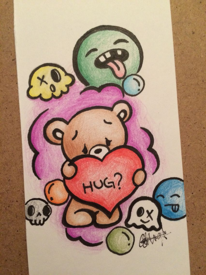 Cute Bear asking for a hug, graffiti like design  Graffiti