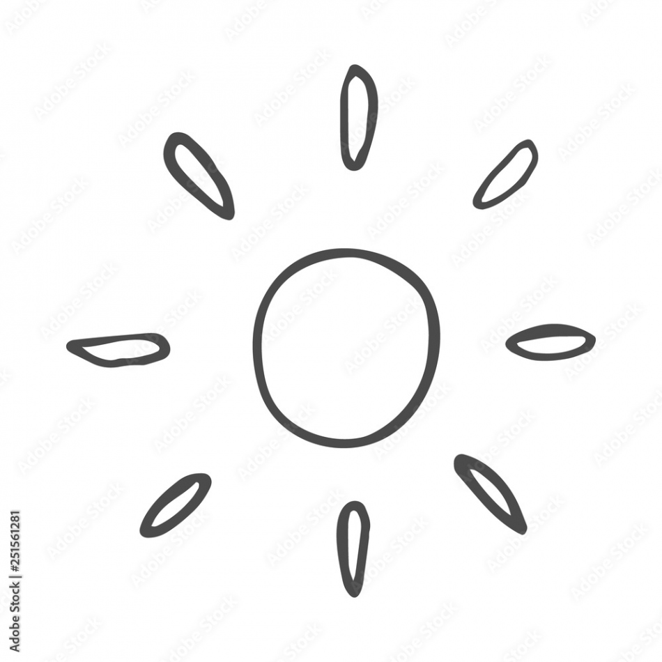 Cute cartoon hand drawn sun drawing