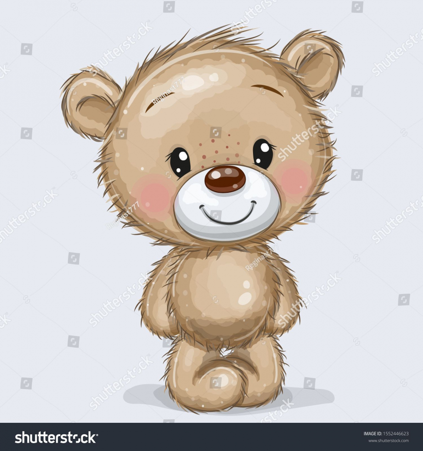 Cute Cartoon Teddybär einzeln auf weißem: Stock-Vektorgrafik