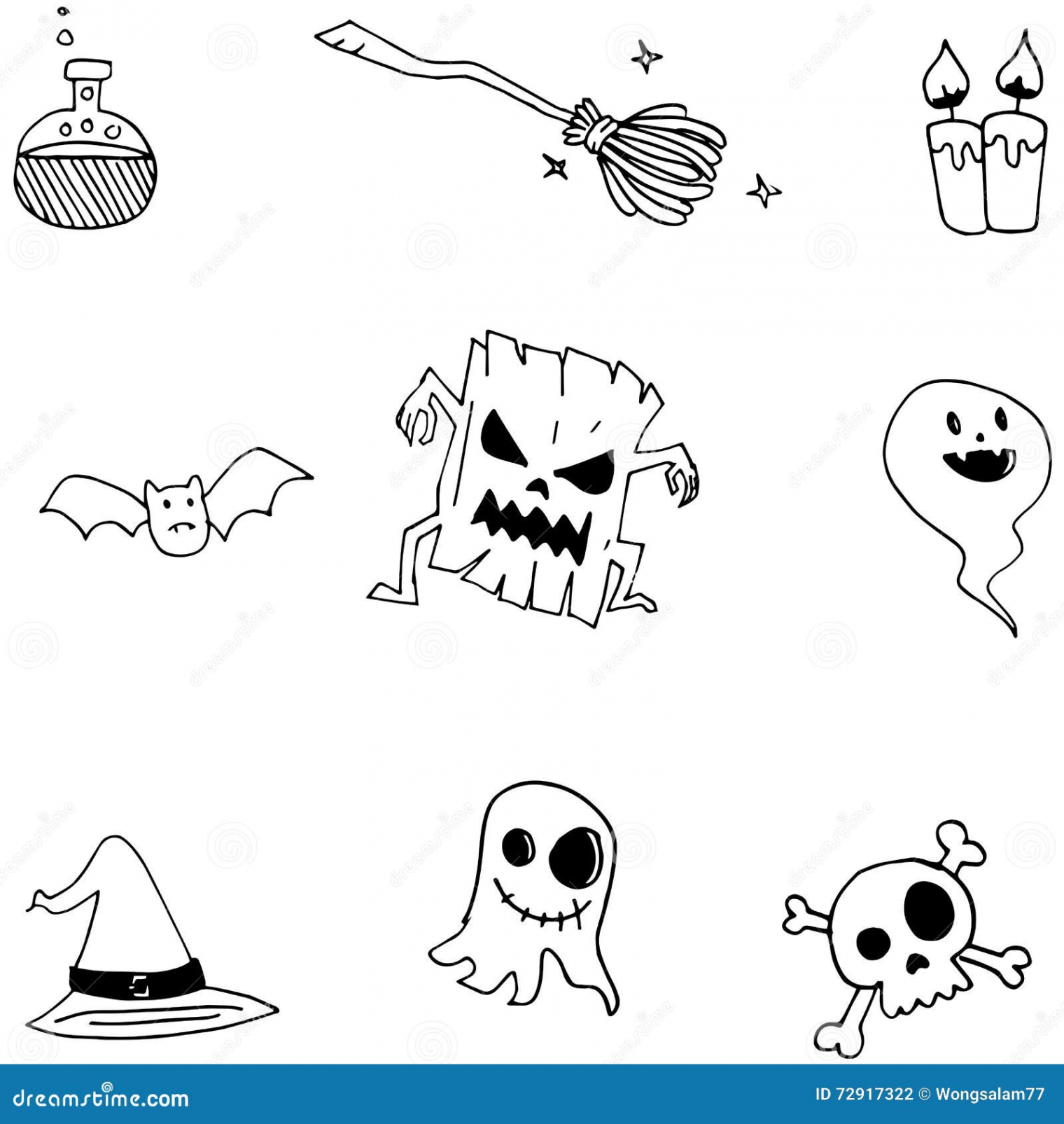 Cute Halloween Doodle for Kids Stock Vector - Illustration of