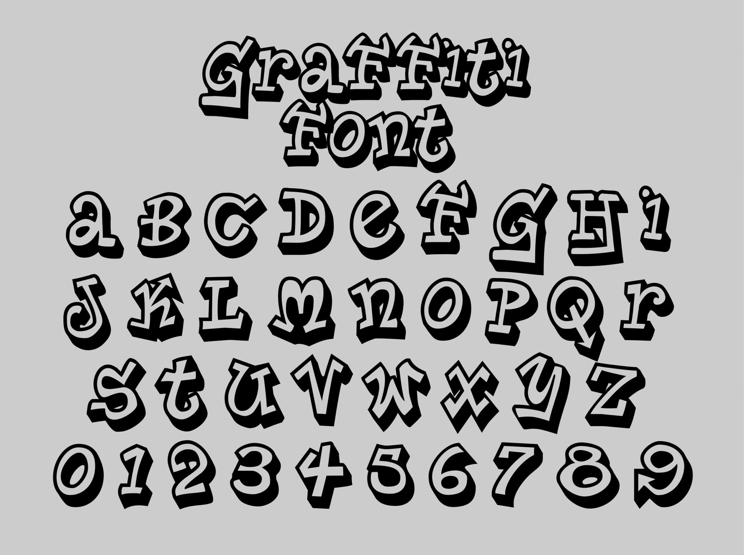 D-Graffiti-Alphabet Graffiti-Schrift SVG PNG DXF - Etsy