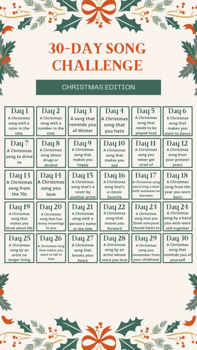 Day Song Challenge Christmas Edition   day song challenge