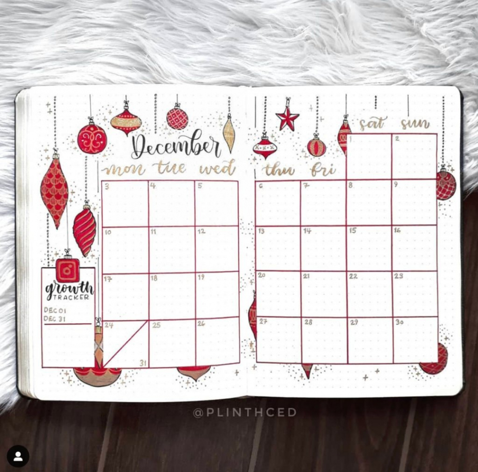 December Bullet Journal Monthly Spread Ideas - The Smart Wander