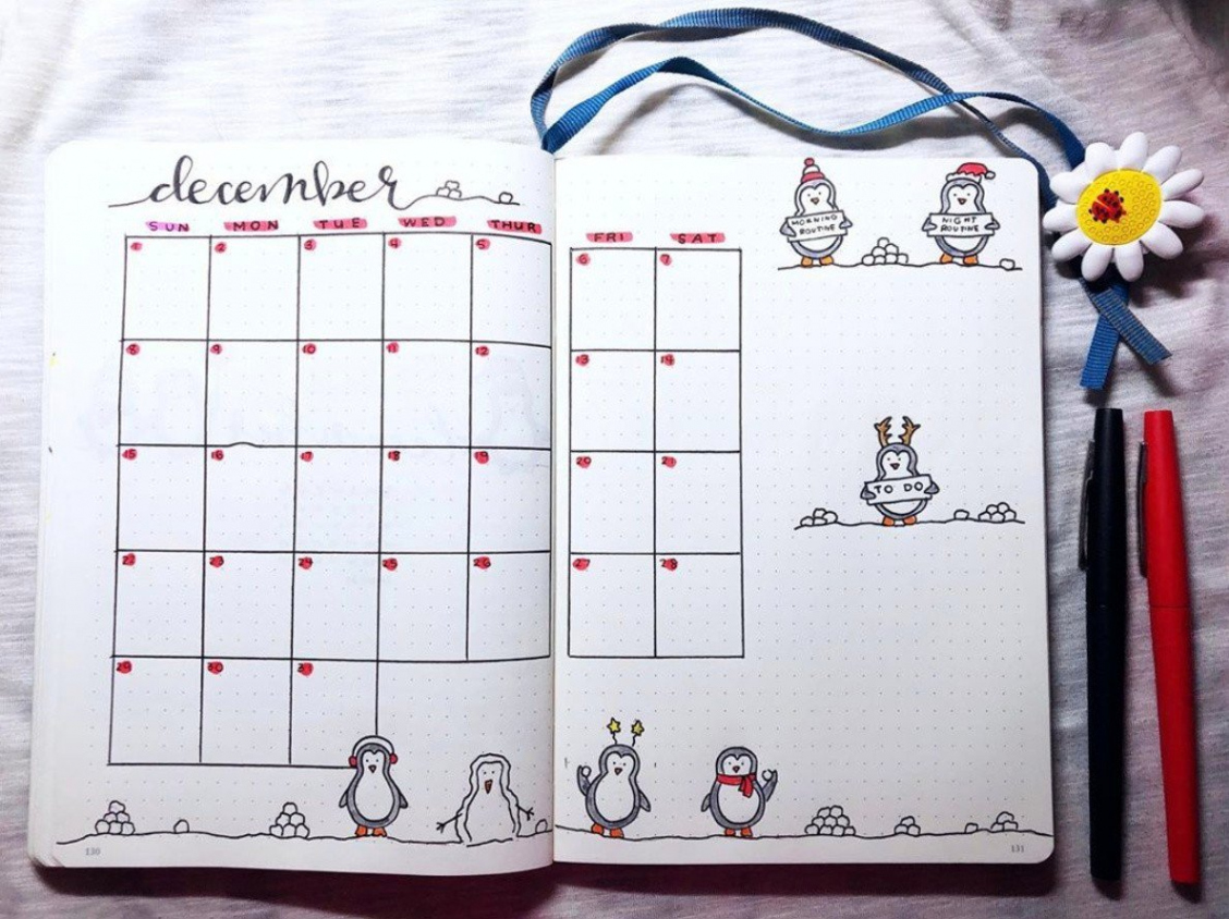 December Bullet Journal Monthly Spread Ideas - The Smart Wander