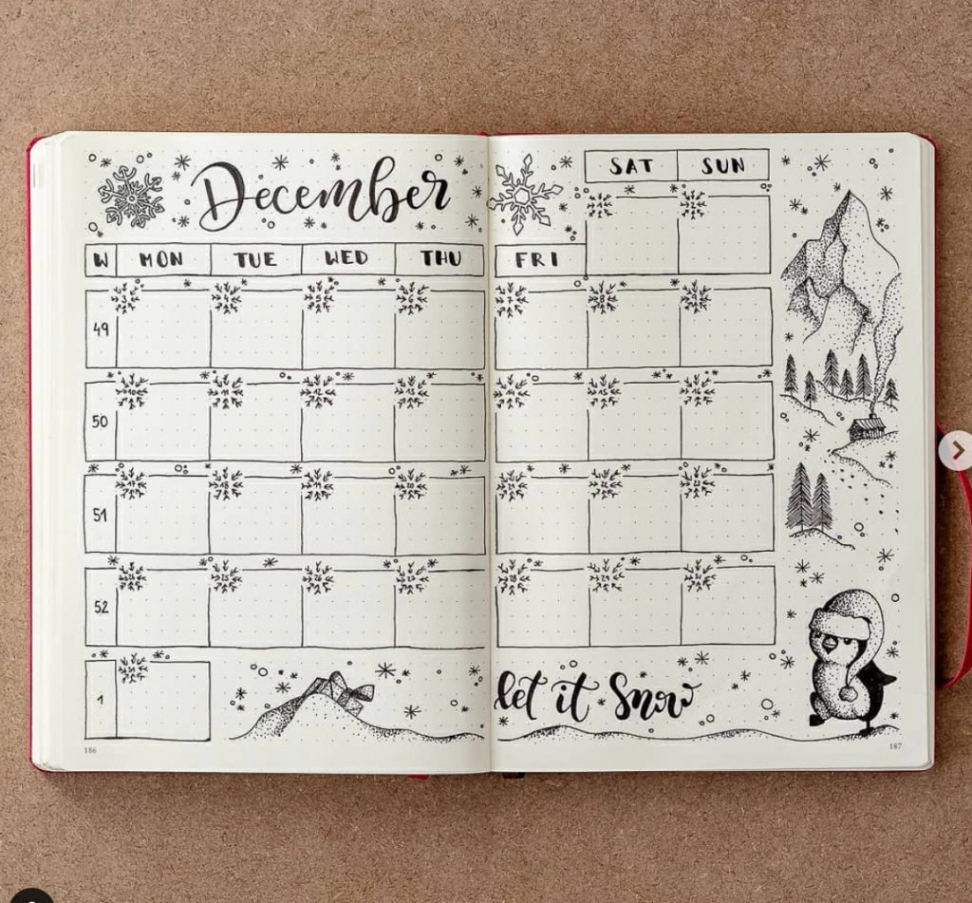 December Bullet Journal Monthly Spread Ideas - The Smart Wander