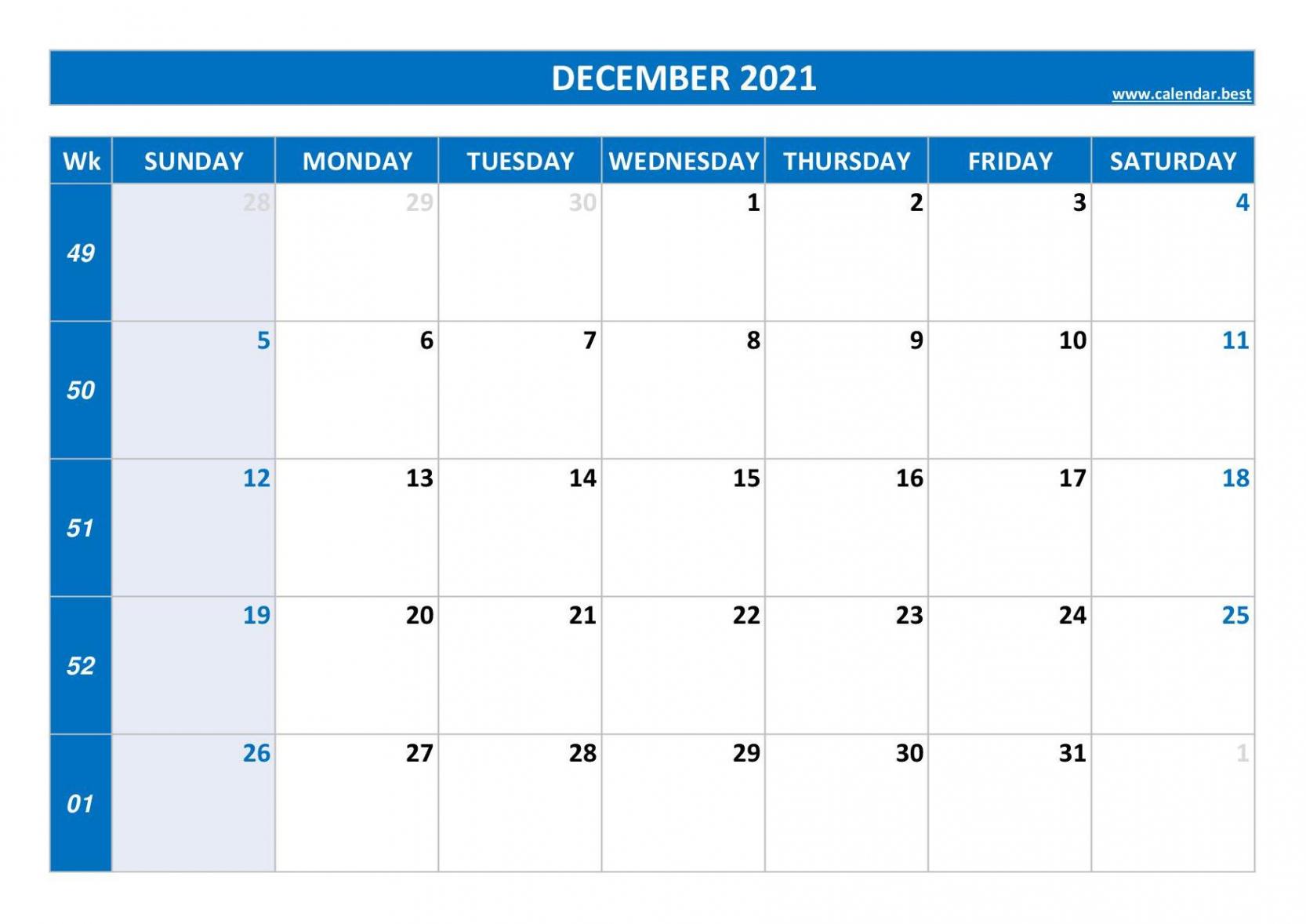 December  calendar -Calendar