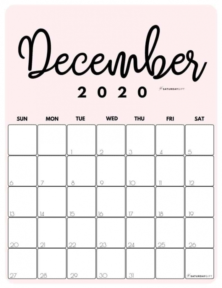 December  Calendar -  Cute & FREE Printables  SaturdayGift