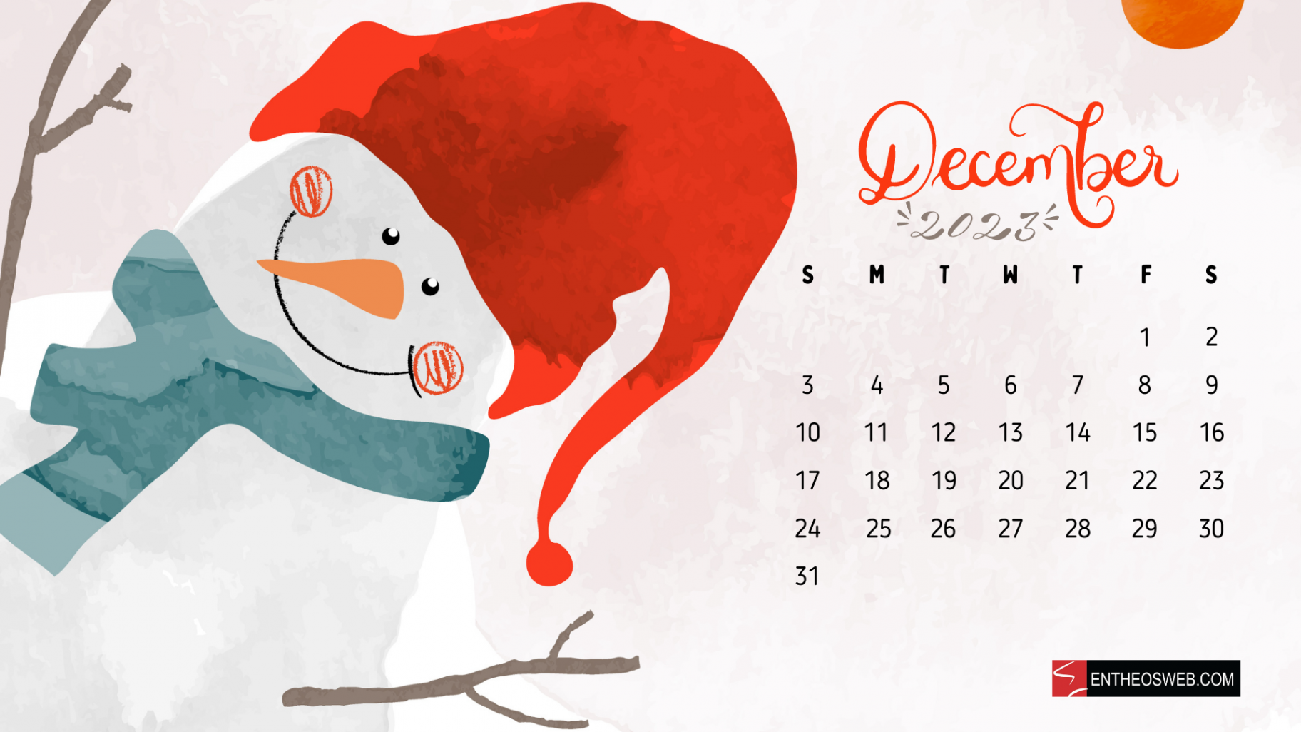 December  Calendar Desktop Wallpaper  EntheosWeb