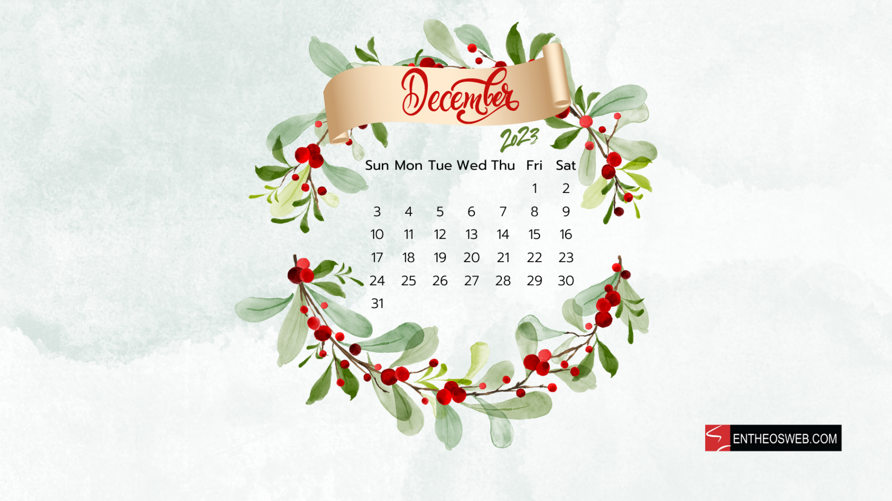 December  Calendar Desktop Wallpaper  EntheosWeb