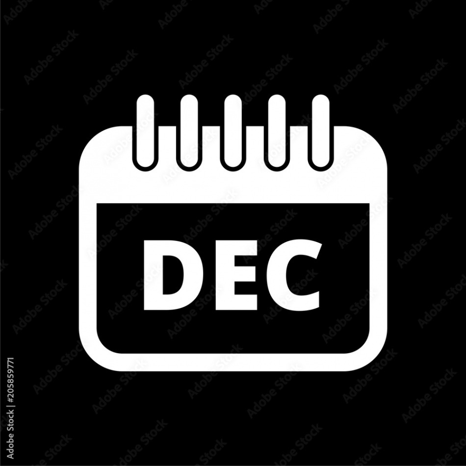 December calendar icon, Calendar sign, December month symbol on