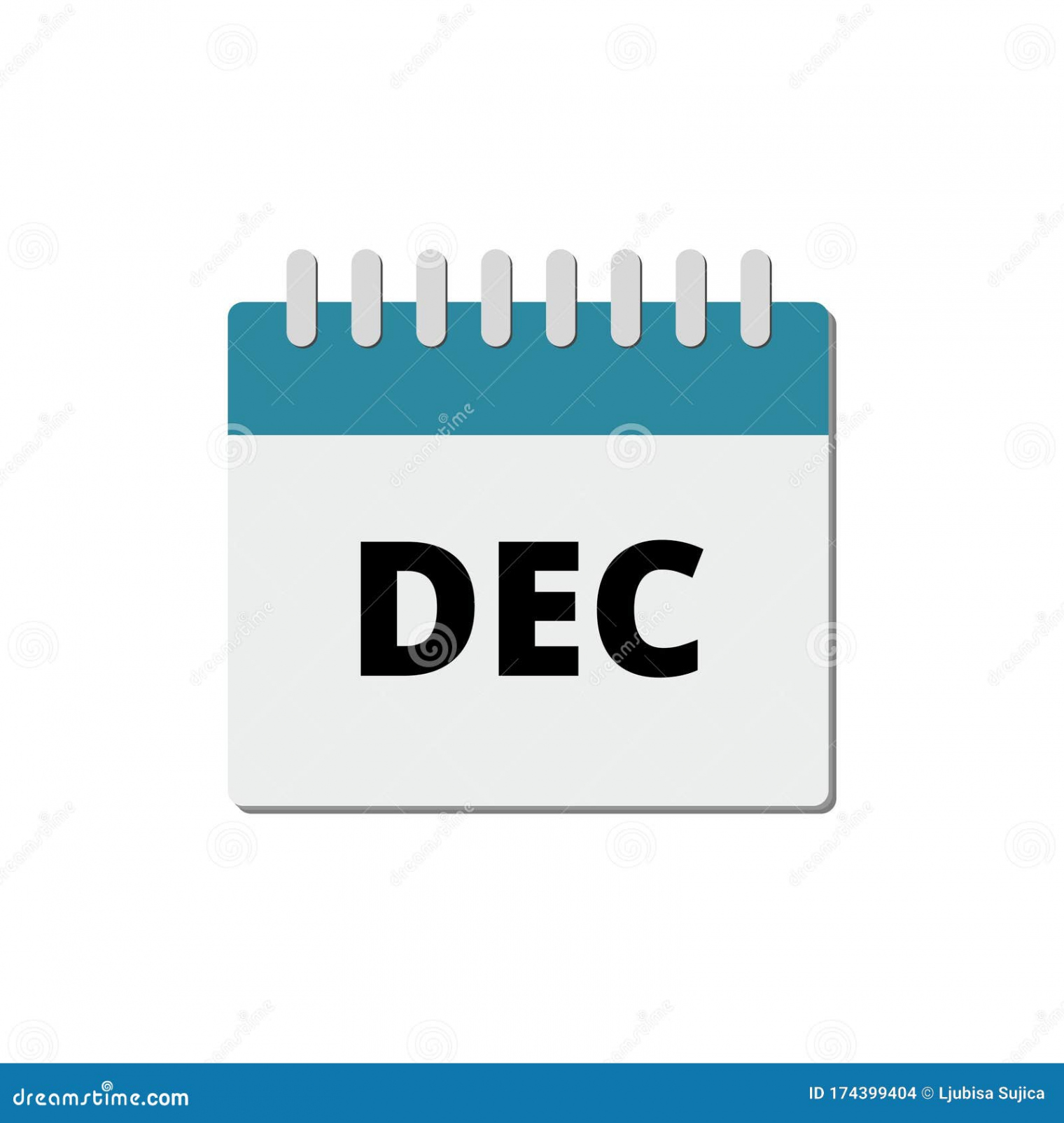 December Calendar Icon, Calendar Sign, December Month Symbol Stock