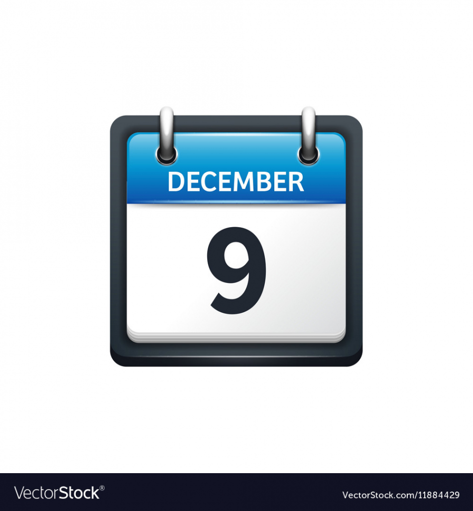 December  calendar icon flat Royalty Free Vector Image