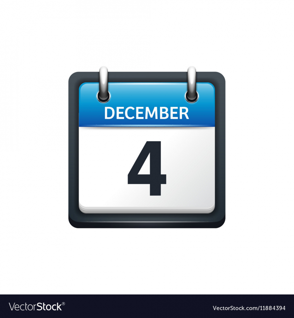 December  calendar icon flat Royalty Free Vector Image