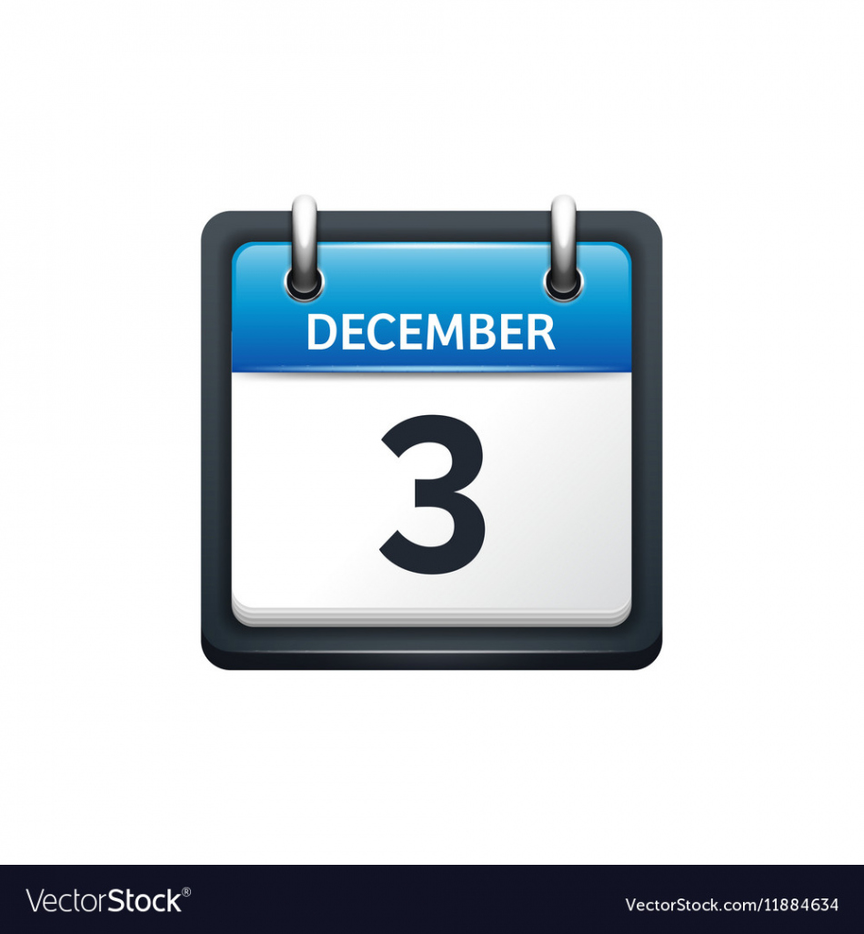 December  calendar icon flat Royalty Free Vector Image