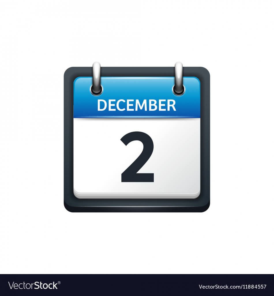 December  calendar icon flat Royalty Free Vector Image