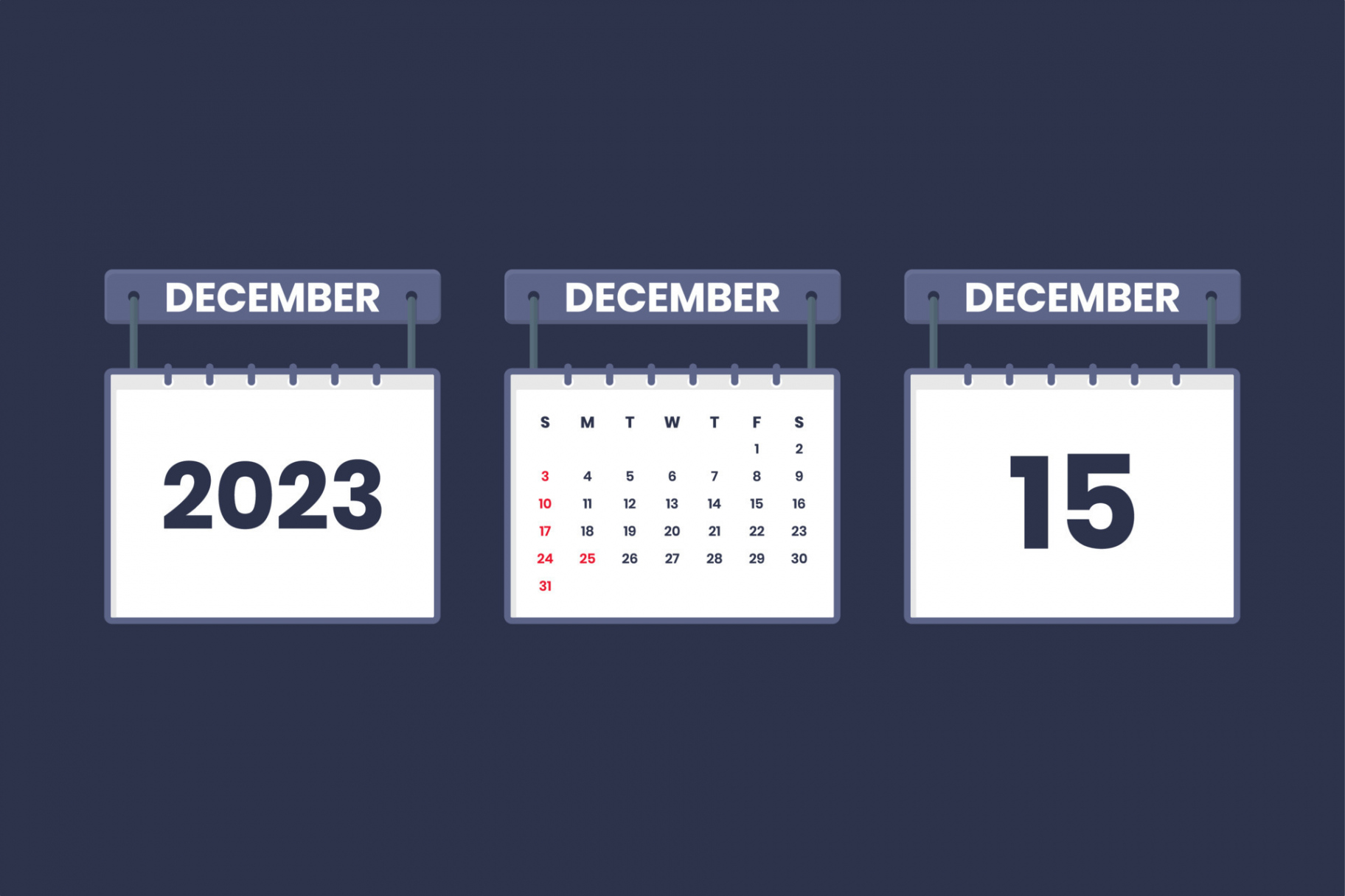 December  calendar icon for schedule, appointment