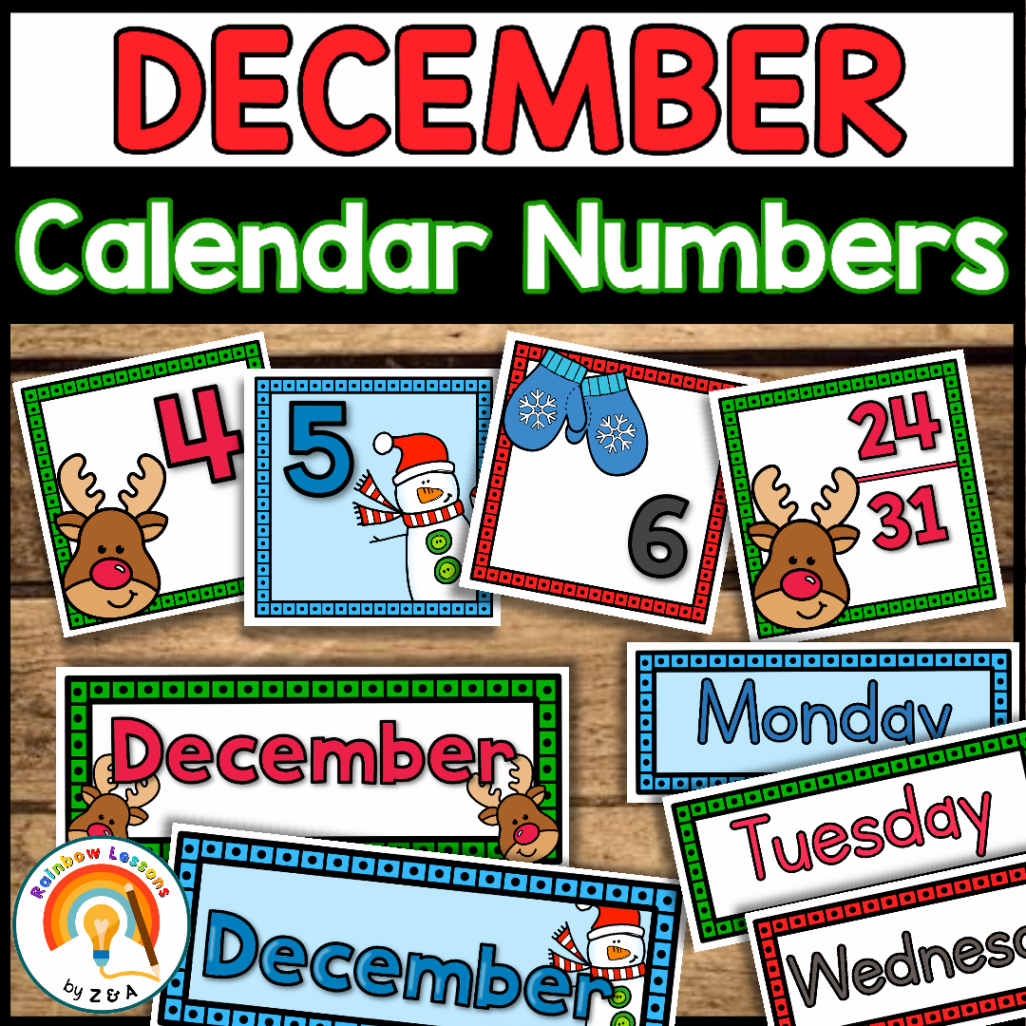 December Calendar Numbers  December Calendar Cards  December