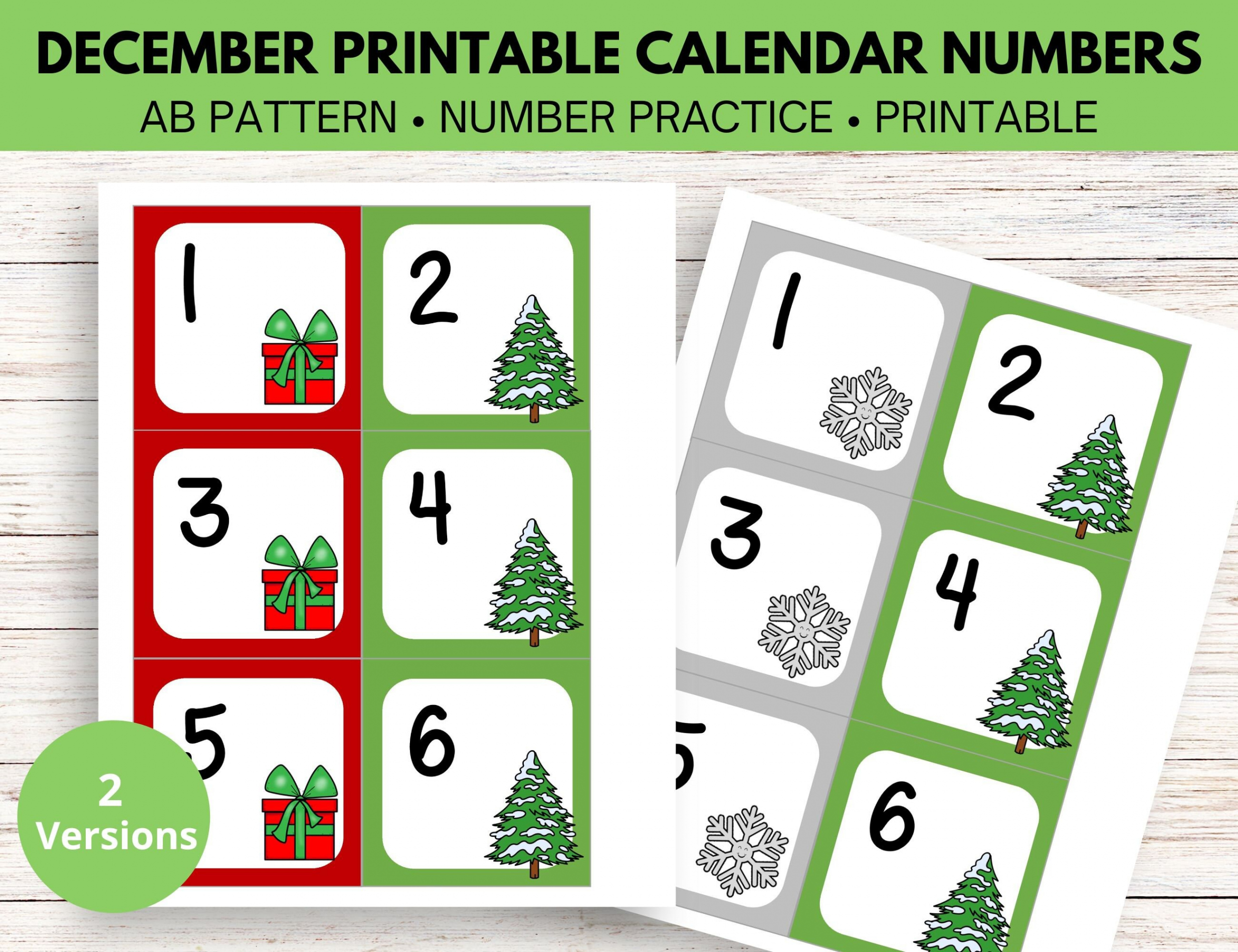 December Calendar Numbers in AB Pattern - Etsy