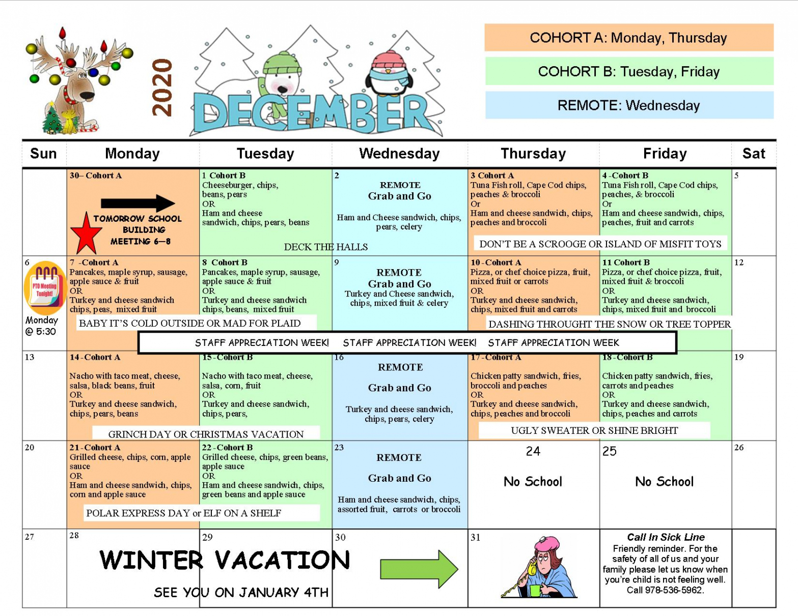 December Calendar : Peabody Public Schools