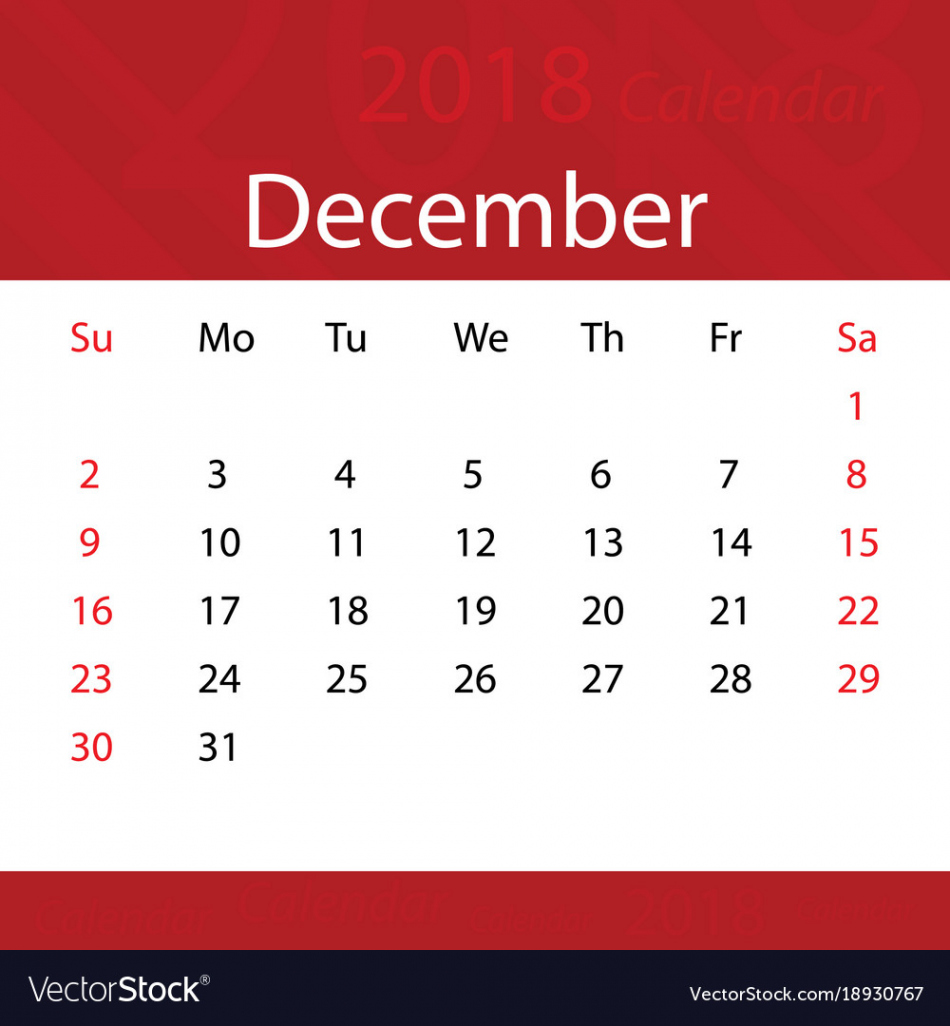 December  calendar popular red premium Vector Image