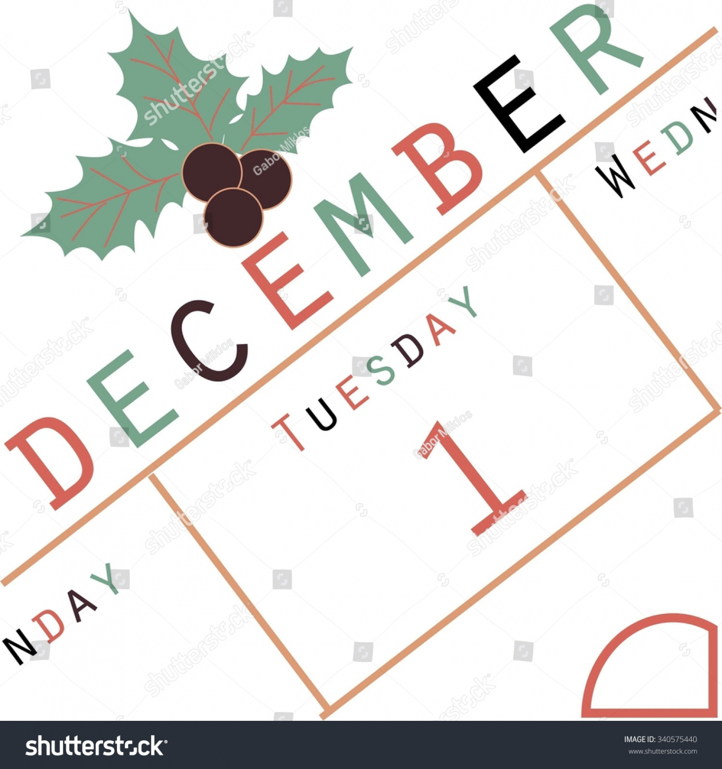 December Calendar Title Stock Vector (Royalty Free)