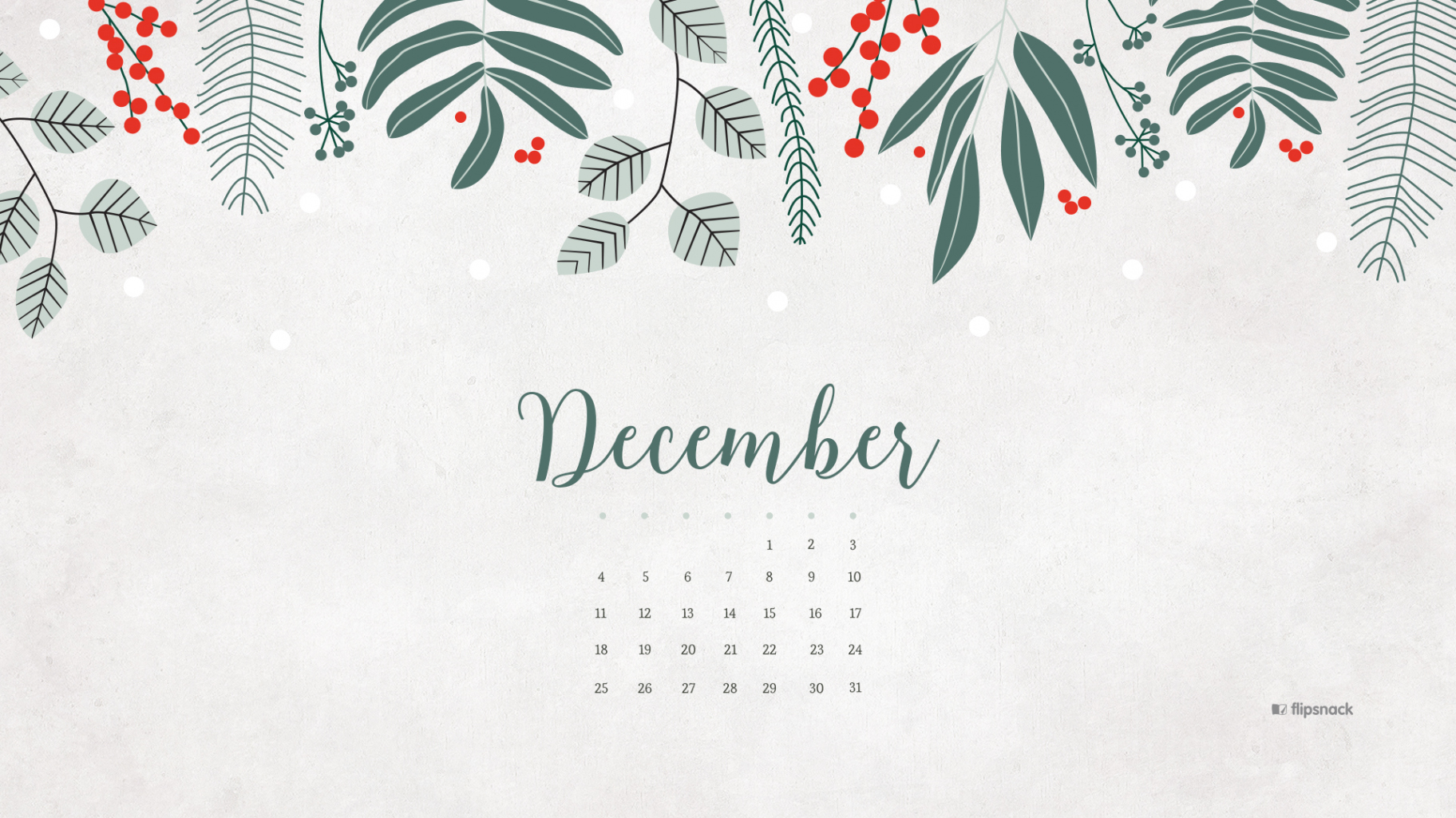 December  calendar wallpaper – desktop background